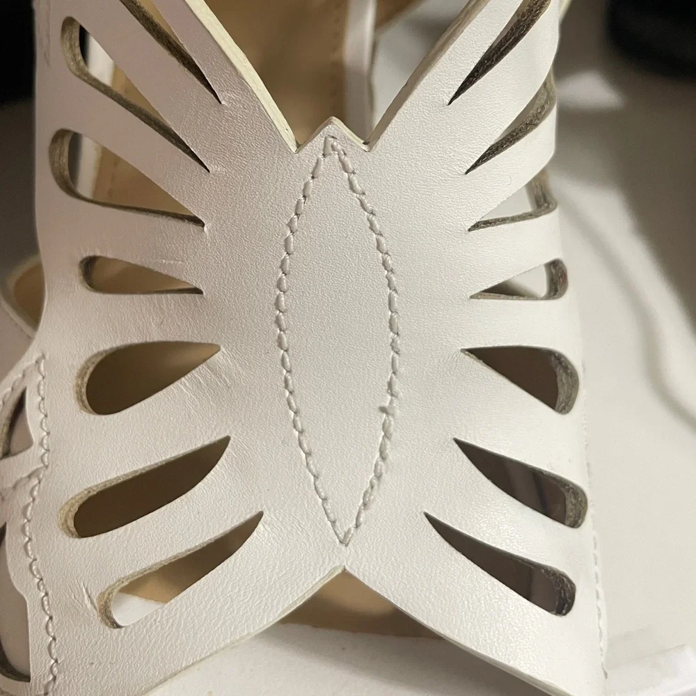 White Women's Espadrille Wedge Sandals - Slingback Platform
